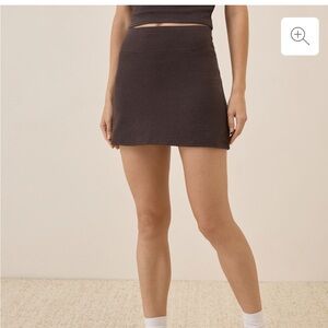 NEW PACT organic cotton chocolate heather brown skort with pockets size large